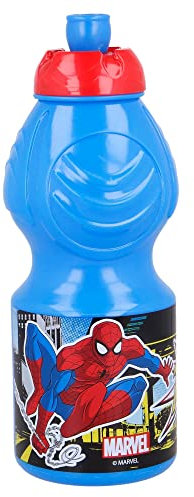 Stor Spiderman Trinkflasche aus Kunststoff, mit auslaufsicherem Verschluss, 400 ml, Bunt