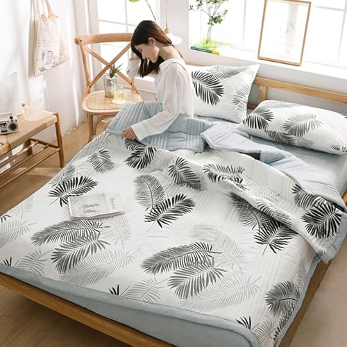 Yinghesheng Coverless Duvet Double King Size 4.5 Tog, Lightweight Summer Quilt Breathable Quilted Bedspreads, Reversible Comforter Cozy Throw Bedspreads Blanket for Bed Washable, F,200x230cm