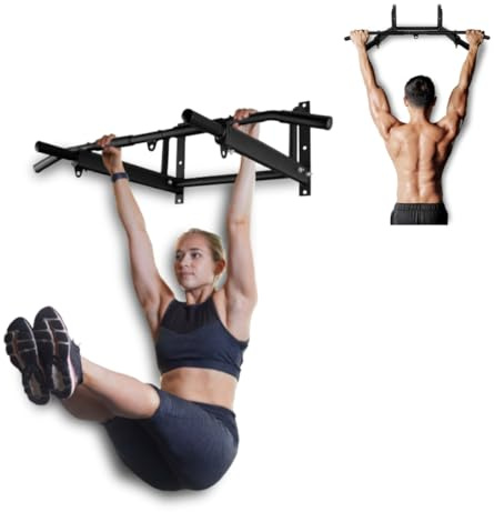Mobiclinic®, Barra dominadas, Kit de anclaje incluido, Apto para saco boxeo, Asas antideslizantes, Pared, Hasta 100 kg, Multifuncional, Calistenia, Gimnasio en casa, K2