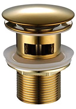 WaschbeckenstöPsel Messing-Pop-up-Drain-Badezimmer-Waschbecken-Waschbeckenablauf-Stecker Überlaufloch-Bad-Wasserhahn-Kit Abflusssieb (Color : GD, Outer Diameter : Without hole)