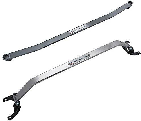 Megan MR-SB-MMX590FU-1P+MR-SB-MMX590RU-1P FrontRear Upper Steel Aluminum Suspension Strut Bar Tower
