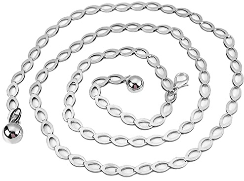 KABELIF Kettengürtel Damen Metall Taillengürtel Schmaler Gürtel Taillengürtel Hüftgürtel Metall Kleidgürtel Körperkette Bauchgürtel