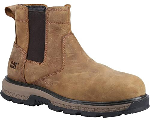 Caterpillar Male Exposition Chelsea Safety Boot, Brown, 8