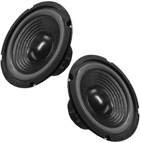 COPPIA WOOFER 16,5 CM 4 o 8 Ohm ALTOPARLANTI 165 MM - SOSPENSIONE MORBIDA - 2 X 150W MAX - x casse acustiche o sportello auto (4 Ohm)