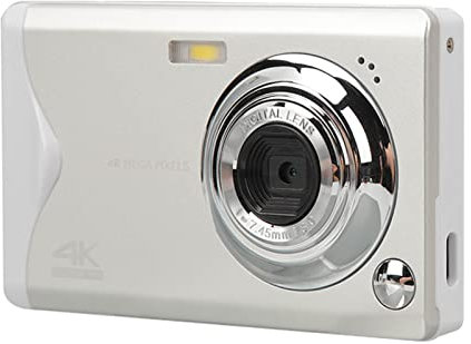 Digital Camera, 16X Zoom 48MP 4K Video Camera with 3 Inch LCD Screen, Anti Shake Compact Camera with Fill Light & Long Battery Life, For Beginners Professionals Kids (White)