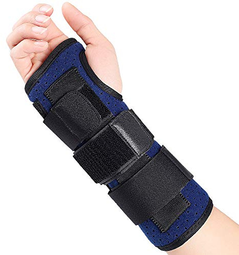 Offtrte Muñequera, soporte de férula, doble fijación, muñequera para túnel carpiano, férula nocturna ajustable para antebrazo, férula (derecha)