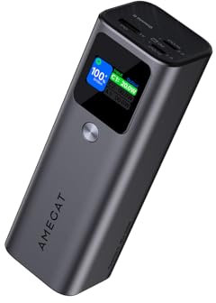 AMEGAT Batterie Externe 140W, 27600mAh Power Bank Portable USB C Charge Rapide PD3.1 avec 3 Ports pour Ordinateurs Portables, Tablettes, Smartphones, Écouteurs etc