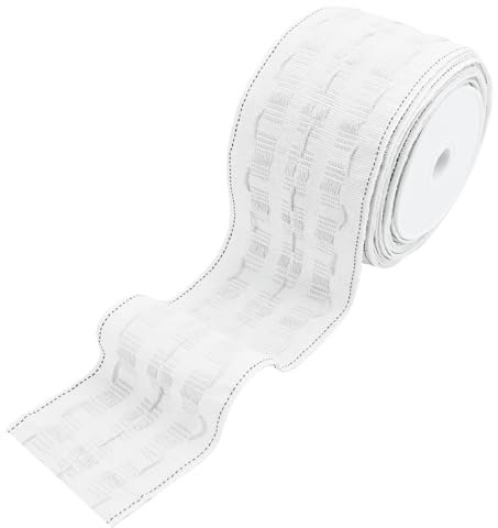 Fadcaer 10M Curtain Header Tape - White Pencil Pleat Curtain Header Tape for Curtains, Windows, Doors, Home, Office