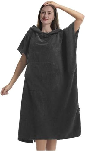 Surf-Poncho-Wickelmantel, leichtes Mikrofaser-Kapuzenhandtuch für Erwachsene, Strand-Neoprenanzug-Wickelponcho zum Surfen, Schwimmen, Baden, Outdoor-Sport, Einheitsgröße, Blau, Schwarz, 110