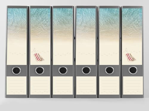 Ordnerrücken Traumurlaub | 12-tlg. für 6 breite Ordner | beliebig erweiterbar | Design-Klebe-Etiketten