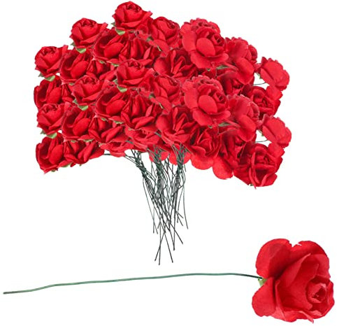 ORFOFE Künstliche Blumen Für Dekorationen 144 Stück Papier Gefälschte Rosen Bouquet