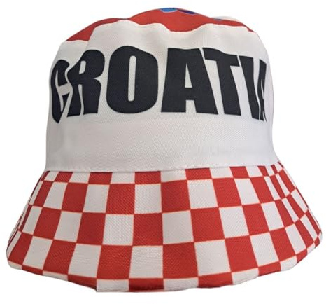 Wallitschek Fischerhut Kroatien (hochwertige Qualität), Fanhut, Sonnenhut, Anglerhut, Mütze, Bucket hat, Fussball, Europa