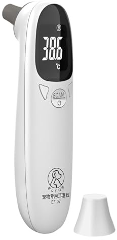 Hundeohrthermometer – Katzenohrthermometer, wasserdichte Hundethermometer, vom Tierarzt zugelassene Hundethermometer, Heimtierbedarf für Hunde, Thermometer