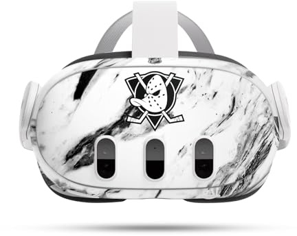 Head Case Designs Offizielle NHL Marmor Anaheim Ducks Vinyl Haut Aufkleber kompatibel mit Meta Quest 3