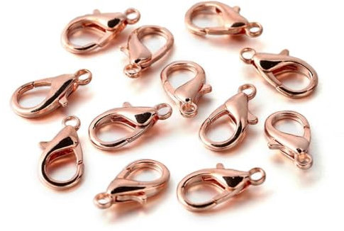 100 Stück Karabinerverschlüsse für Armbänder, DIY-Haken, Kettenverschluss, Zubehör zur Schmuckherstellung, Roségold, 5 x 10 mm – 100 Stück