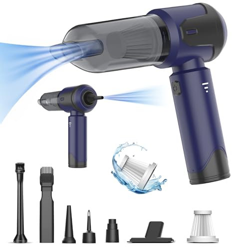 YYYuYong 20000Pa Aspirapolvere per auto Portatile Potente,4in1 Ricaricabile Aspirabriciole e Soffiatore per Auto,Mini aspirapolvere senza fili Alta Potenza Aspirazione,Pulizia per Capelli, Auto