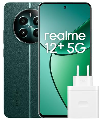 realme 12+ 5G Smartphone 8+256 GB with NFC, Sony LYT-600 OIS Portrait Camera, Dimensity 7050 5G Chipset, 120Hz AMOLED Display, Rainwater Smart Touch, 67W SUPERVOOC Charge, Green, Amazon Exclusive
