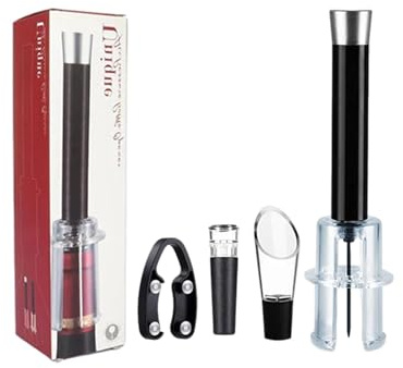 Juego de abridor de botellas, accesorios multifuncionales para abridor de vino, kit para abridor de vino manual para bar, hogar o exterior