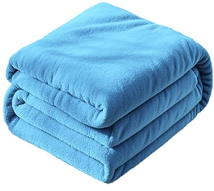 STGAO Plaid Polaire 90 x 190 cm Douce et Respirante Couverture Douce et Chaude d'hiver Personnalisation du Support pour Maison, Canapé, Chaise, Lit, Voyages, Bleu