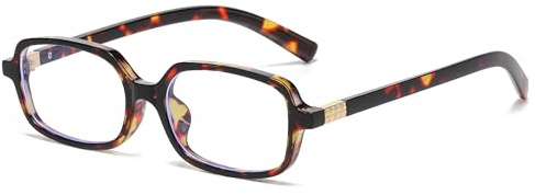 Long Keeper Blaulichtfilter Brille Damen 90er Jahre Rechteck Anti Blaulicht Computerbrille Blaulicht Blockierende Brille Quadratische Anti Blendung Brille (Schwarz Leopard)
