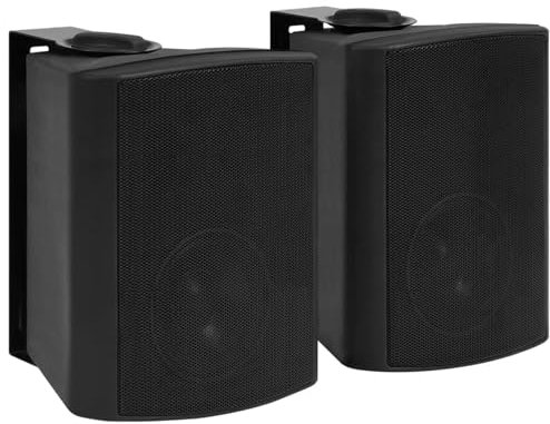 Juroupi 2X Altoparlanti Stereo da Parete per Interni ed Esterni Diffusori Acustici Casse Subwoofer Tecnologia Impianti HiFi Audio Neri