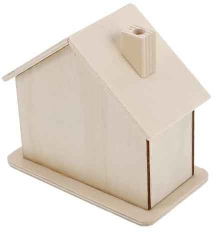 FELTECHELECTR 5stücke Spardose Zum Basteln DIY Holzhäuser Unbemalt Sparschwein in Hausform Lernspielzeug Für Junge Mädchen Naturholz Sparhaus Handgefertigt