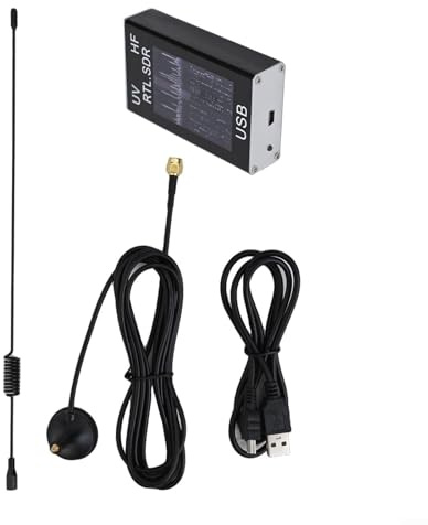Full HF for RTL-SDR USB Tuner Receiver 100KHz-1.7GHz R820T+8232 Ham Radio Scanner with Test Whip Antenna