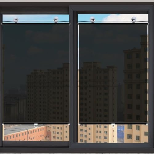 Suction Cup Roller Blind, No Drilling Required Balcony Window Portable Sunshade Privacy Screen, Sun for PROTECTION Retractable Roller Shade 125 * 45cm