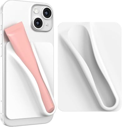 TPZORJX Lip Gloss Protective Case for Mobile Phone, Lip Gloss Mobile Phone Case, Lip Gloss Holder, Silky Silicone, Stick-On Compatible with iPhone, Samsung, Galaxy, Android Smartphones (White)
