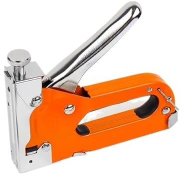Cucitrice pneumatica per tappezzeria Kit pistola sparachiodi 4 in 1, pistola sparachiodi a forma di U, pistola sparachiodi for impieghi gravosi con levachiodi e 1200 punti metallici, strumenti for tap