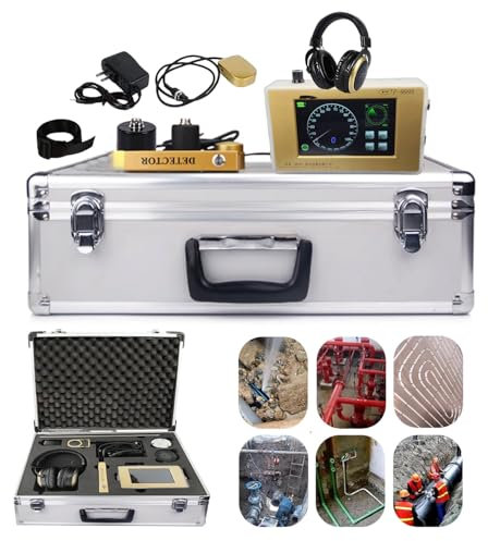 Detector de fugas de agua subterránea de alta precisión con auriculares, sonda mejorada para interiores y exteriores, mayor sensibilidad, profundidad de hasta 4 m/13 pies, con pantalla táctil.