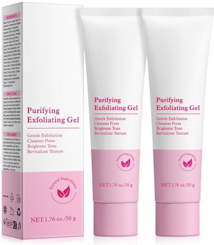 2 Pack Purifying Exfoliating Gel,Natural Face Facial Exfoliator Cleanser,Gentle Exfoliating Gel for Face & Body,Deep Cleansing & Moisturizing Skin, For All Skin Types