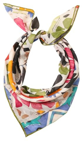 Prettystern 65/65 cm sidensjal bomull för kvinnor och män vår sommar sidenhalsduk, SC28, 65 cm X 65 cm