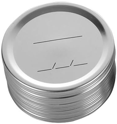 Fangxuee 50 Pezzi Coperchi per Barattoli di Vetro, Coperchi per Conserve A Bocca Larga, Riutilizzabili, Tappi per Conserve di Tipo Diviso A Prova di Perdite, 70 mm
