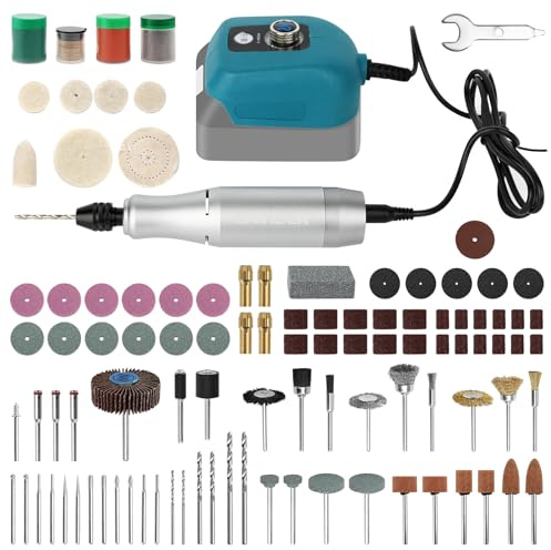 Strumento Multifunzione a Batteria Compatibile con Makita da 18V, 0-18.000 giri/min, Utensile per Levigatura e Incisione Velocità Variabile, per Levigatura, Incisione e Lucidatura(Senza Batteria)