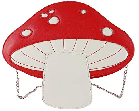 Chevnzev Frauen Pilzform PU Leder Schulter Crossbody Tasche Tasche Kette Satchel Geldbörse Hippie Umhängetasche