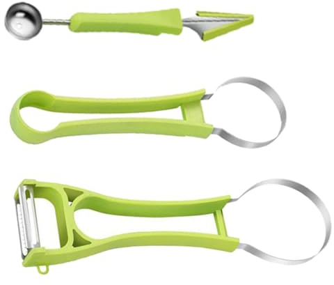 Healifty Scavino Melone in Acciaio Inossidabile e PP Cucchiaio per Gelato e Cutter Multifunzionale per Frutta Design Ergonomico e Facile da per Cucina