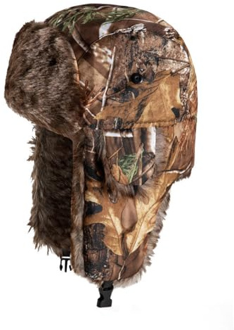 HHuDock Winter Camouflage Trappermütze Warme Winddichte Ohrenschützer Fliegermütze Outdoor Jagdmütze Geeignet für Männer und Frauen