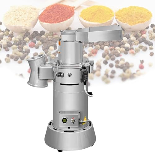 Mulino continuo per cereali domestico, mulino per farina in acciaio inossidabile da 3600 W, mulino per mangimi continuo commerciale, adatto per grano secco, mais, pepe