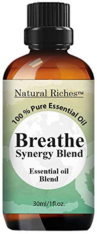 Natural Riches Breathe Essential Oil Blend Breathe Easy with Peppermint Eucalyptus Tea Tree Lemon Cardamom Pine Needle Essential Oils - 30 ml