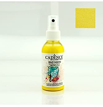 Cadence Textilfarbe zum Sprühen (Fashion Spray) | auf Wasserbasis | 100 ML (1101-Zitronengelb)