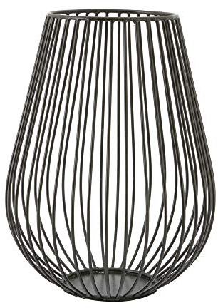 Point-Virgule Kerzenhalter aus Metall, Industrial Wohnzimmer deko, modern, Schwarz, 17 cm H 22,5 cm