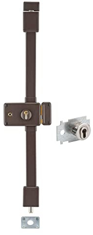 THIRARD - Serrure en Applique Horga A2P* à Fouillot pour Entrée Droite - 3 Points - Cylindre Transit2 30 x 65 mm - Pour Porte 45 mm Max - Coffre Cambré 88 x 140 mm - Marron - 4 Clés Incluses