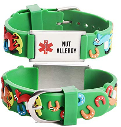 LinnaLove Cartoon Medical Alert id Bracelets Parents Gift to Son, Daughter, Brother, Sister(Horse-nut allergy)