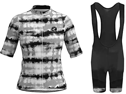 UGLY FROG Damen Radtrikot Kurzarm Bike Shirts Fahrradbekleidung Fahrrad Top und Trägerhose Set Sportbekleidung Geschenke für Freunde DEDamenDJT01