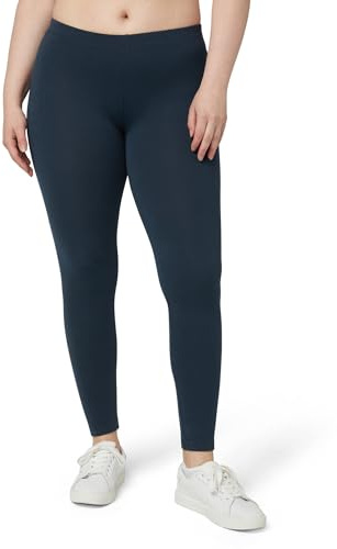 No Nonsense Women's Leggings - Soft Cotton Feel, Comfortable & Perfect for Layering, Gentle Elastic Waistband, Twilight, Large