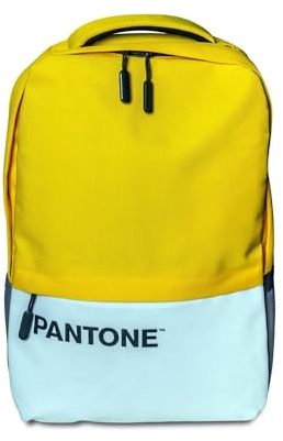 Celly Pantone Zaino Porta PC 15.6, Zaino Uomo e Donna con USB Ricarica, Comparti Protettivi, Comodo e Capiente per Lavoro, Viaggio e Scuola, Giallo