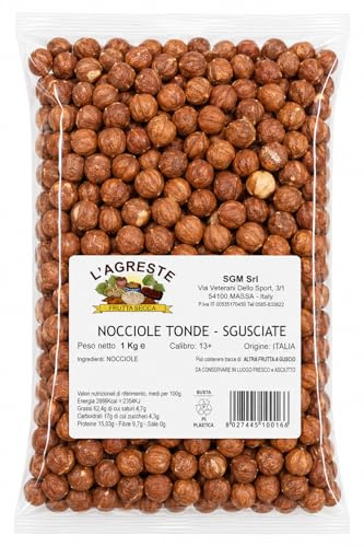 L'AGRESTE - NOCCIOLE SGUSCIATE - Origine ITALIA - ALTA QUALITA' - Confezione da 1 Kg sottovuoto
