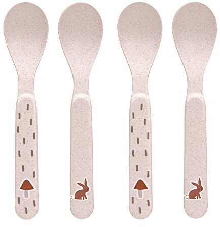 LÄSSIG Kinder Löffel Set (4 Stk.) Kinderbesteck ohne , BPA-frei, für Spülmaschine und Mikrowelle/Spoon Set Little Forest Rabbit