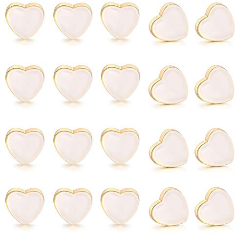SKAIJEWEL Silikon Ohrring Backs Ersatz Herz Geformte Verriegelung Gummi Ohrring Backs Weiche Klare Ohr Sicherheit Sichere Backstops Stopper für Fisch Haken 20PCS/10Pairs